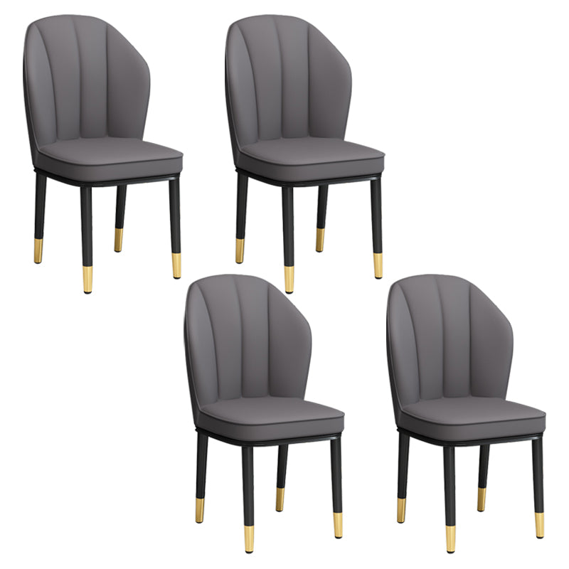 European Glam Style Metal Chairs Kitchen Dining Room Wingback Side Chair Set