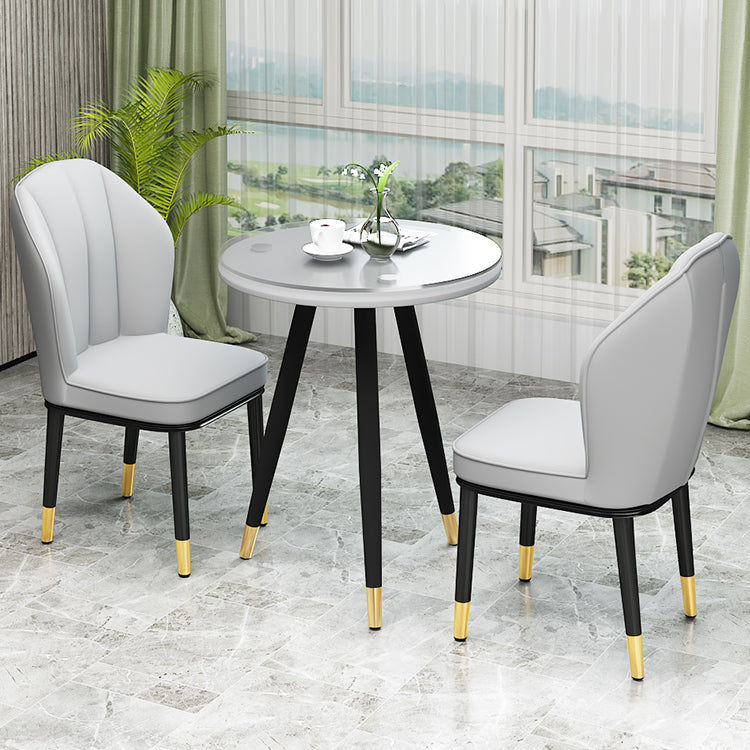 European Glam Style Metal Chairs Kitchen Dining Room Wingback Side Chair Set