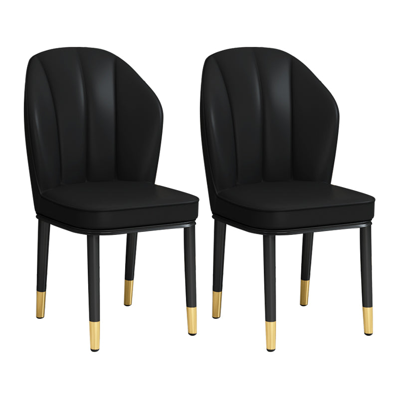 European Glam Style Metal Chairs Kitchen Dining Room Wingback Side Chair Set