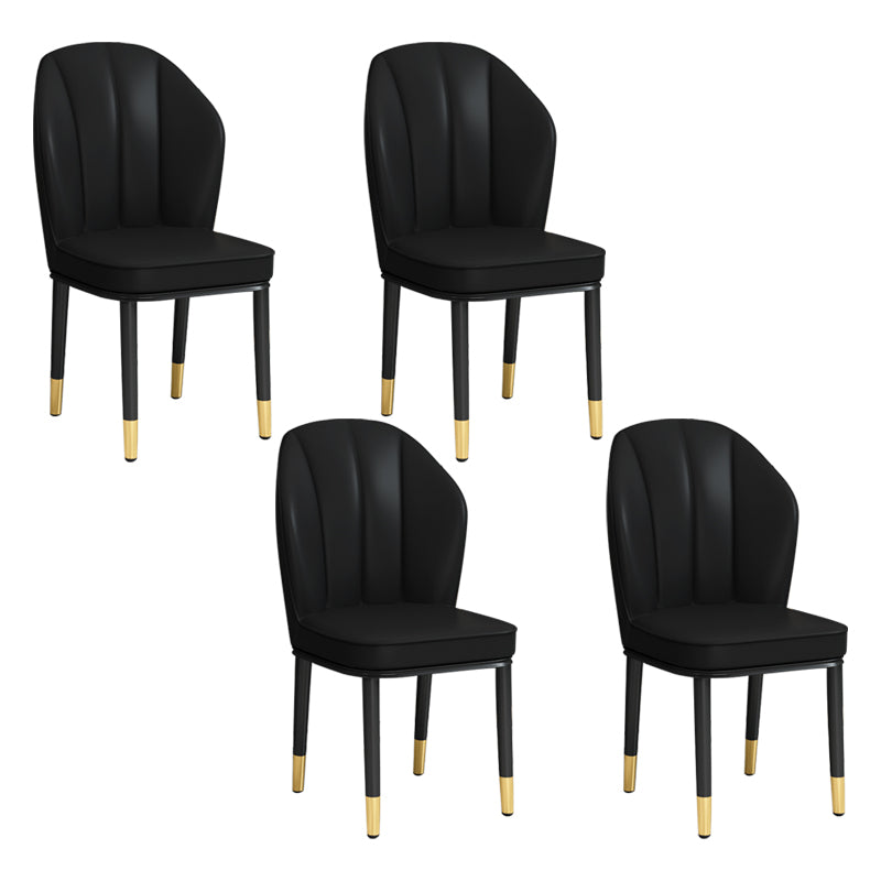 European Glam Style Metal Chairs Kitchen Dining Room Wingback Side Chair Set