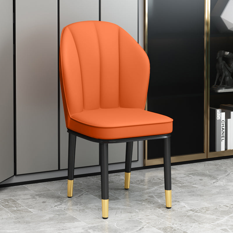 European Glam Style Metal Chairs Kitchen Dining Room Wingback Side Chair Set