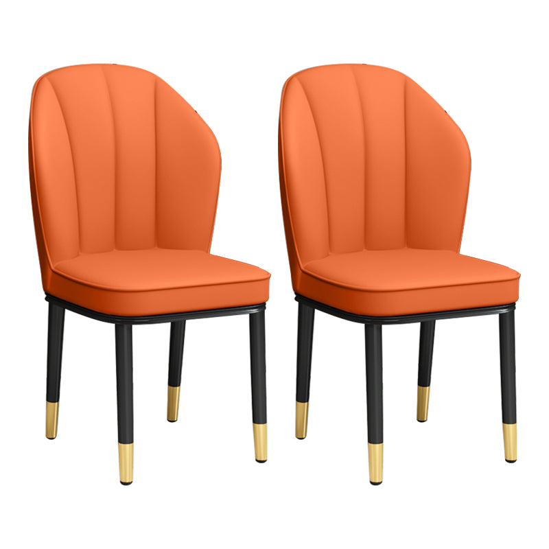 European Glam Style Metal Chairs Kitchen Dining Room Wingback Side Chair Set