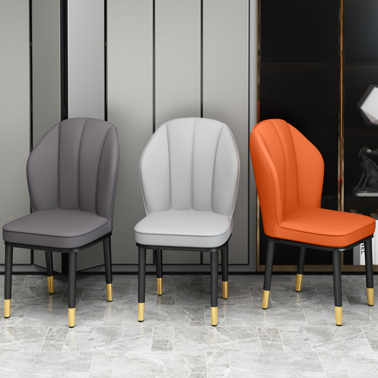 European Glam Style Metal Chairs Kitchen Dining Room Wingback Side Chair Set