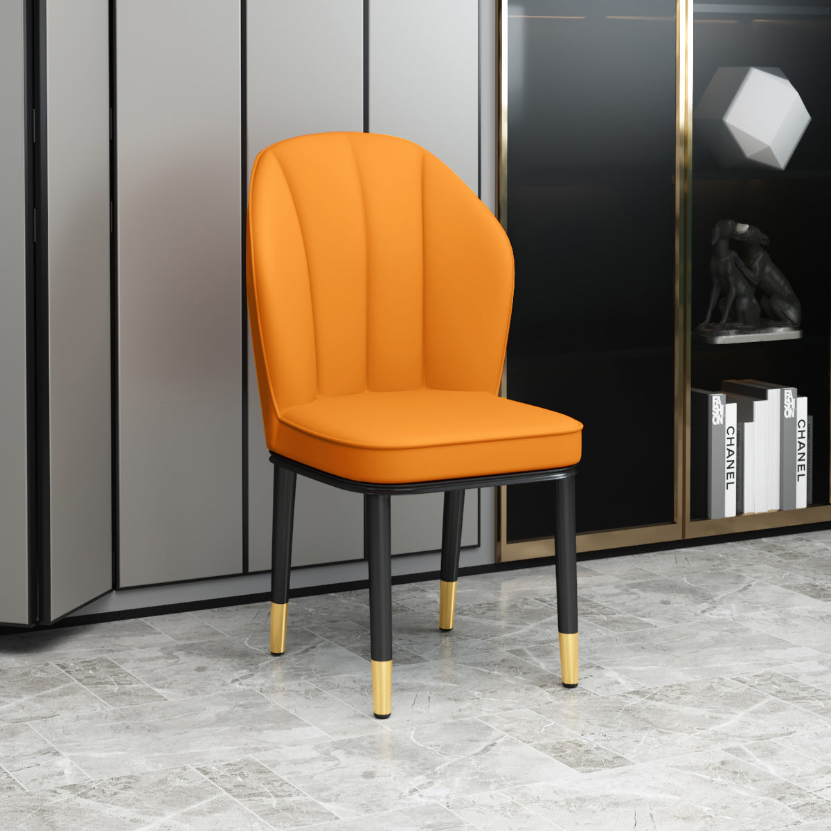 Ensemble de chaises latérales à oreilles en métal de Style Glam européen, ensemble de chaises de cuisine et de salle à manger