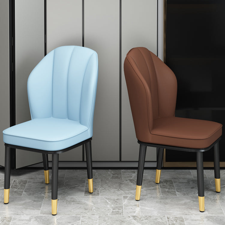 European Glam Style Metal Chairs Kitchen Dining Room Wingback Side Chair Set