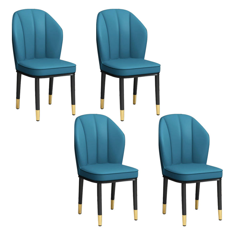 European Glam Style Metal Chairs Kitchen Dining Room Wingback Side Chair Set