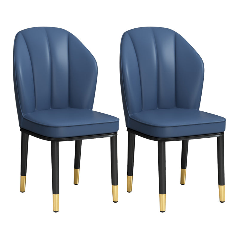 European Glam Style Metal Chairs Kitchen Dining Room Wingback Side Chair Set