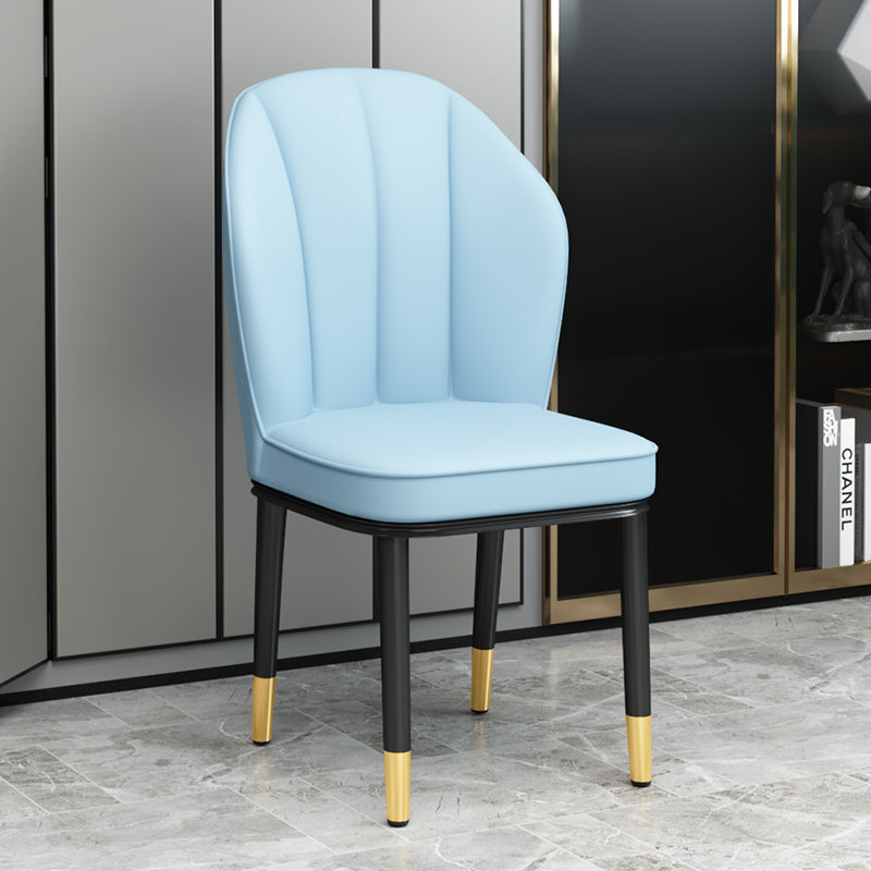 European Glam Style Metal Chairs Kitchen Dining Room Wingback Side Chair Set