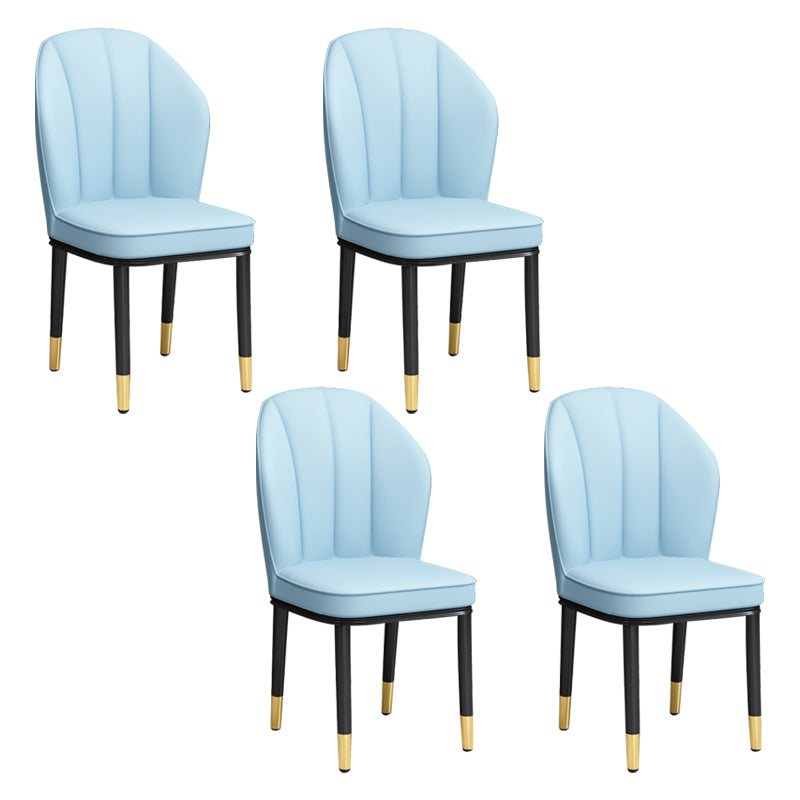 European Glam Style Metal Chairs Kitchen Dining Room Wingback Side Chair Set