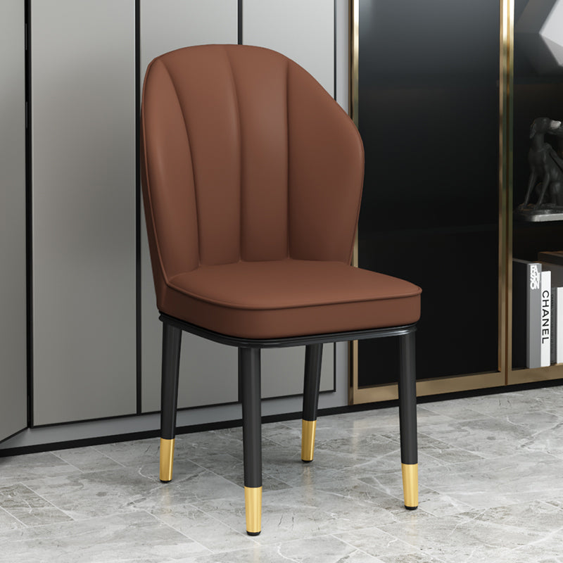 European Glam Style Metal Chairs Kitchen Dining Room Wingback Side Chair Set