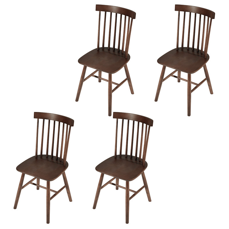 Chaises de salle à manger sans bras de style rustique, chaise latérale à dossier à lattes en hêtre avec pieds en bois