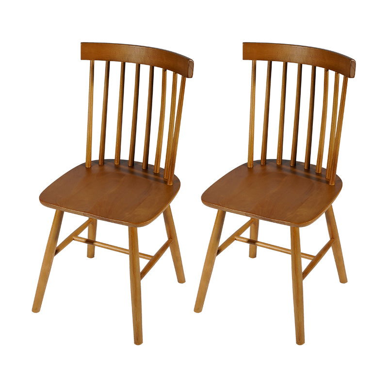 Chaises de salle à manger sans bras de style rustique, chaise latérale à dossier à lattes en hêtre avec pieds en bois