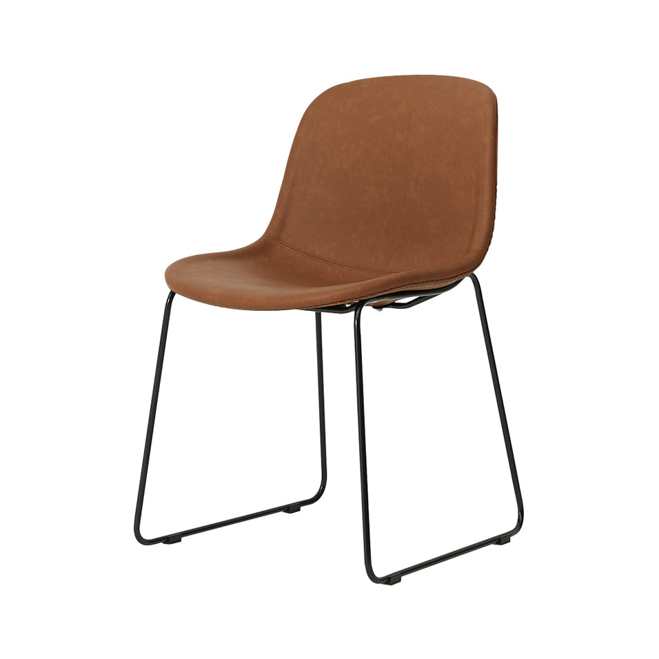 Modern Metal Dining Room Chairs PU Leather Dining Armless Chairs for Home Use