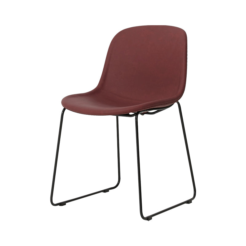 La salle à manger moderne en métal préside les chaises sans bras de salle à manger en cuir d'unité centrale pour l'usage à la maison