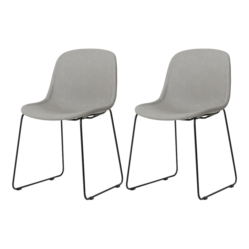 Modern Metal Dining Room Chairs PU Leather Dining Armless Chairs for Home Use