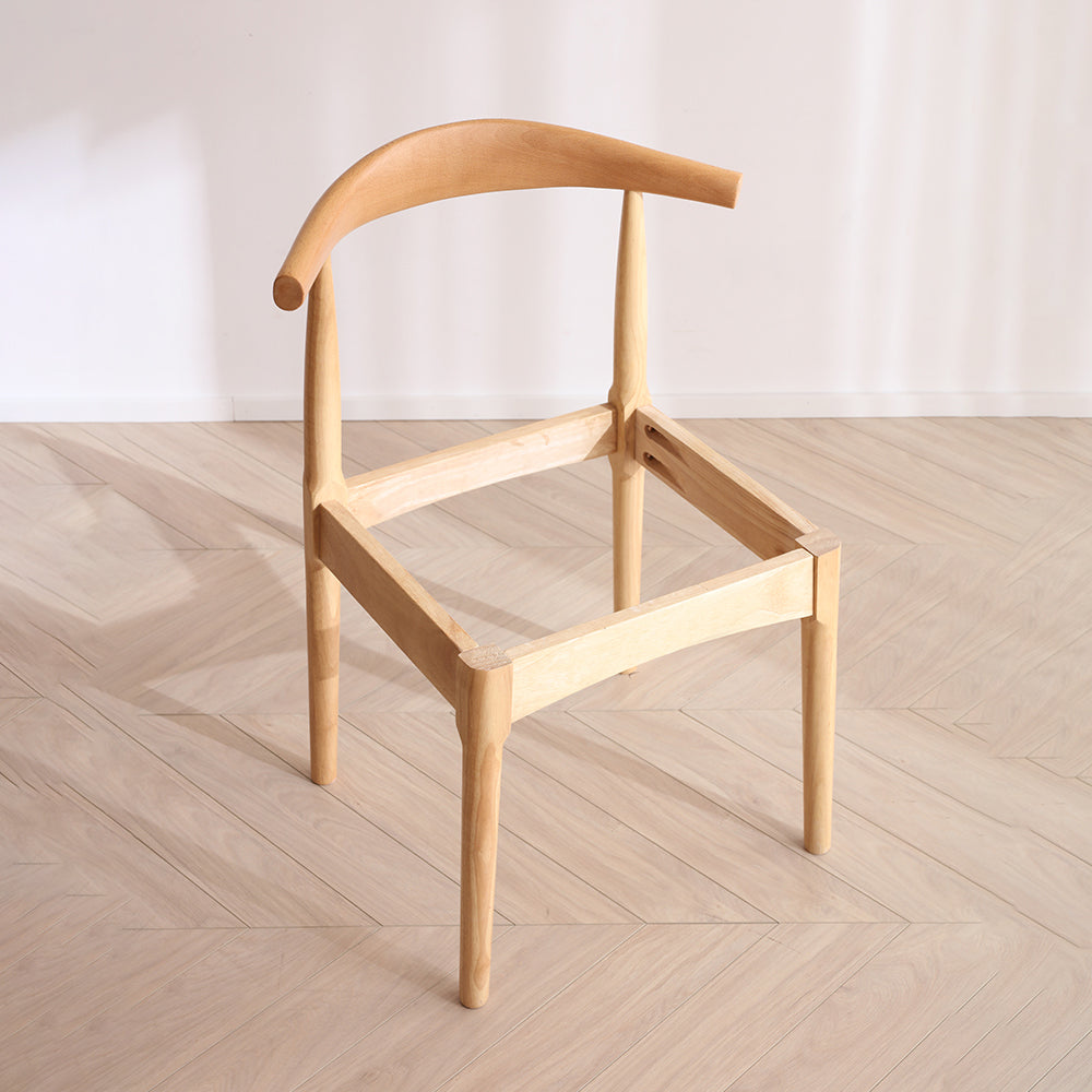Chaise de salle de maison scandinave ouverte en bois ouvert chaise de salle à manger rembourrée