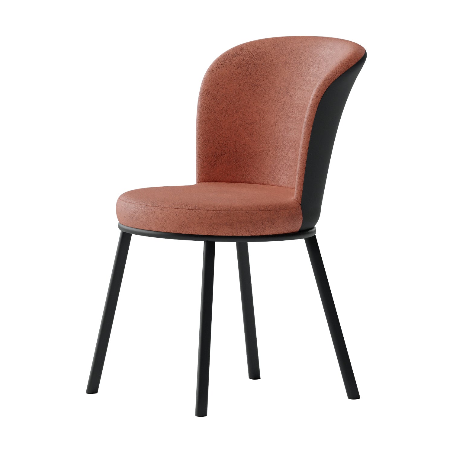 Contemporary Leathaire Restaurant Arm Chair Matte Finish Open Dining Chair