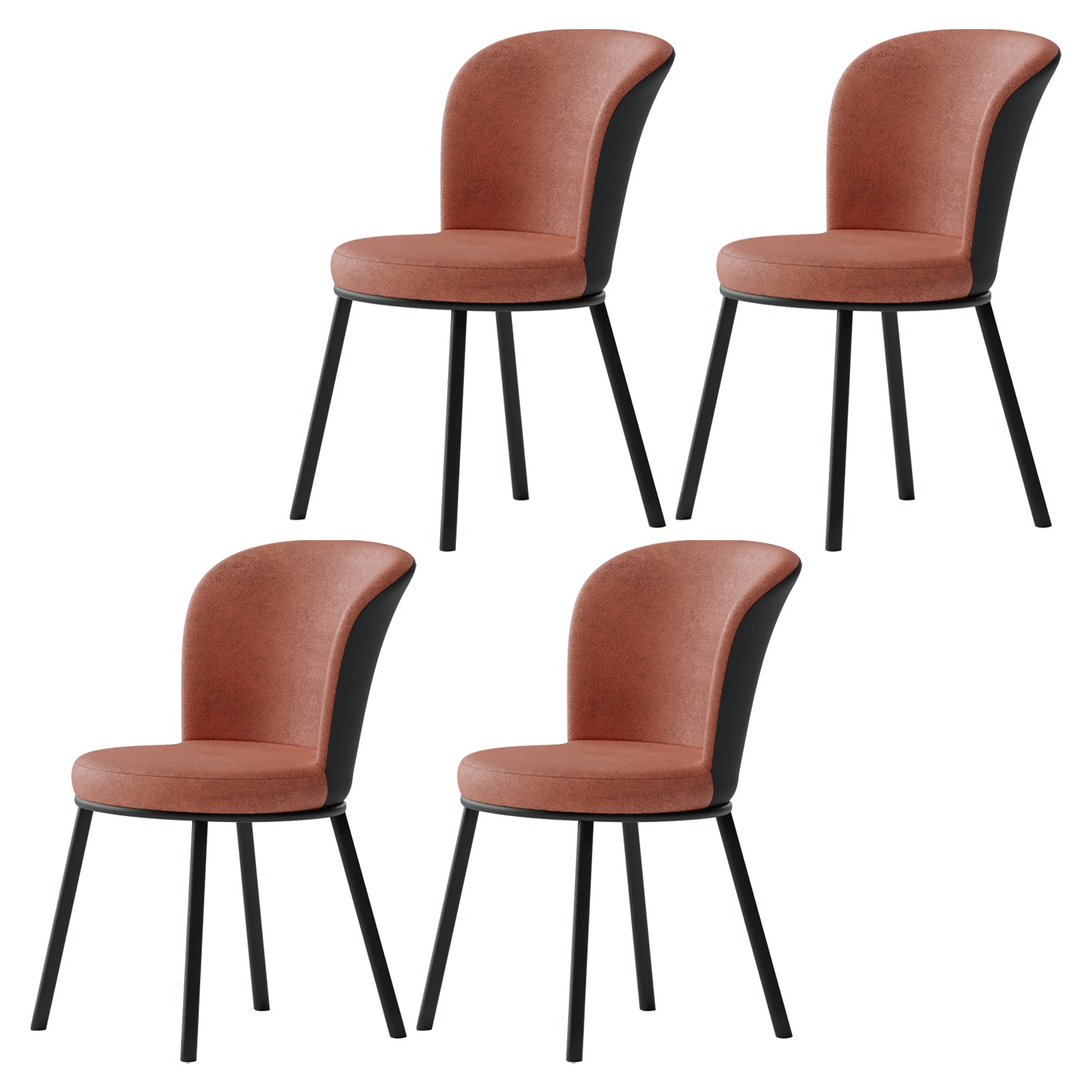 Contemporary Leathaire Restaurant Arm Chair Matte Finish Open Dining Chair