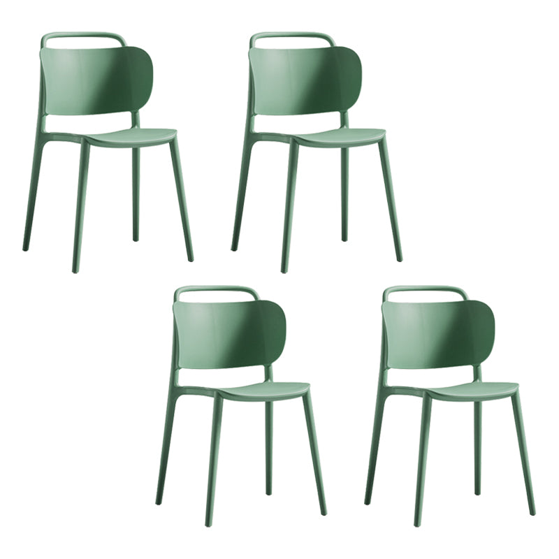 Contemporary Plastic Dining Armless Chair Open Back Dining Side Chair for Kitchen