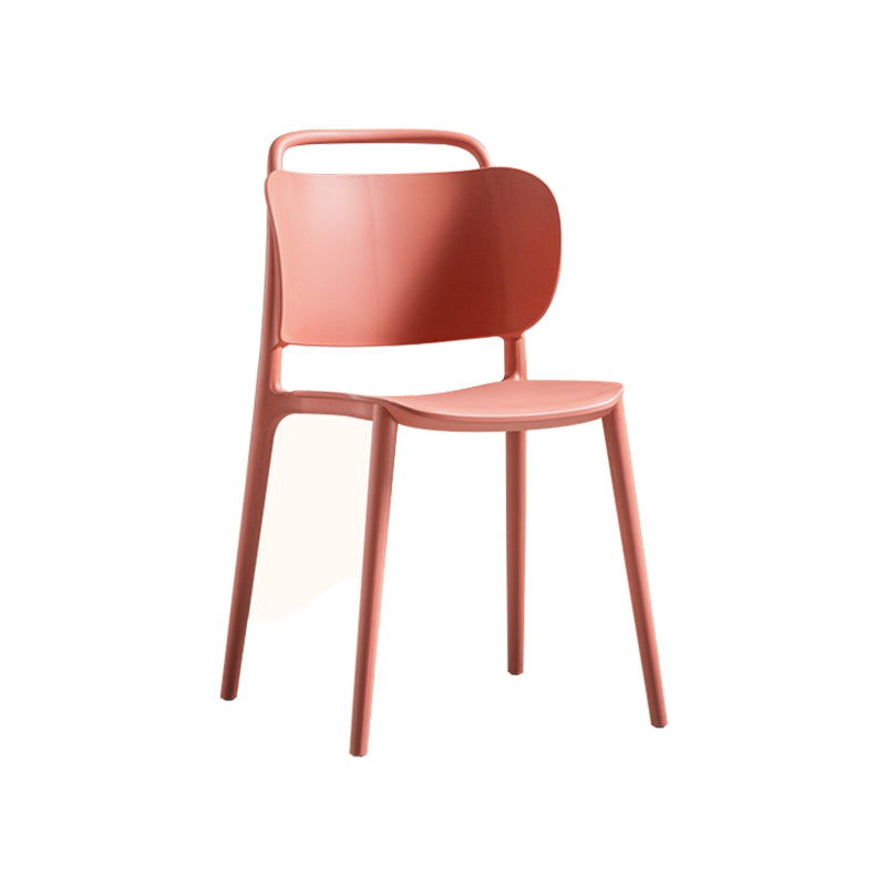 Chaise de salle à manger contemporaine en plastique sans bras, chaise latérale de salle à manger à dossier ouvert pour la cuisine