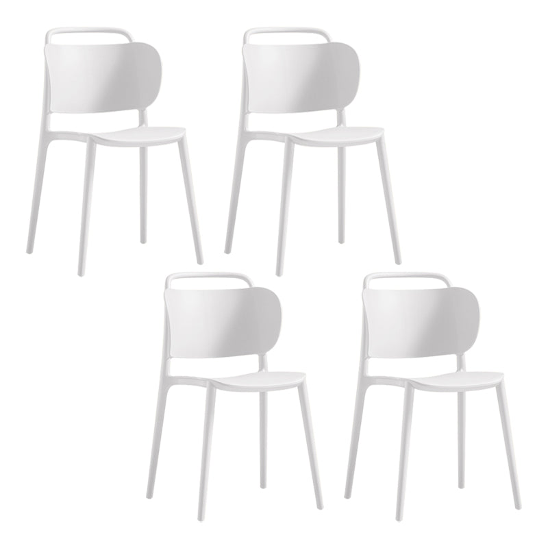 Contemporary Plastic Dining Armless Chair Open Back Dining Side Chair for Kitchen