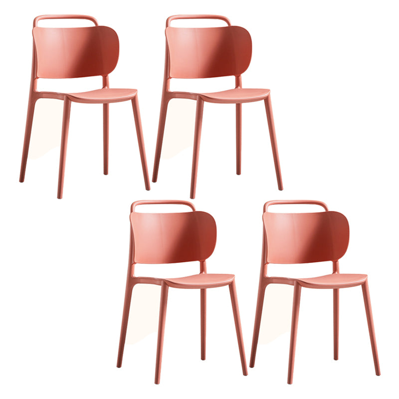 Contemporary Plastic Dining Armless Chair Open Back Dining Side Chair for Kitchen