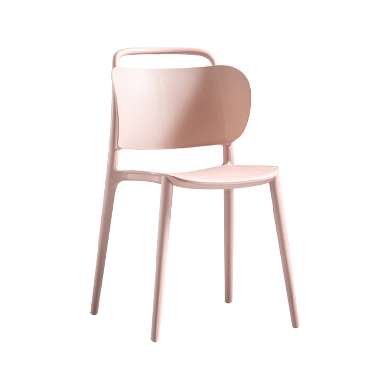 Chaise de salle à manger contemporaine en plastique sans bras, chaise latérale de salle à manger à dossier ouvert pour la cuisine