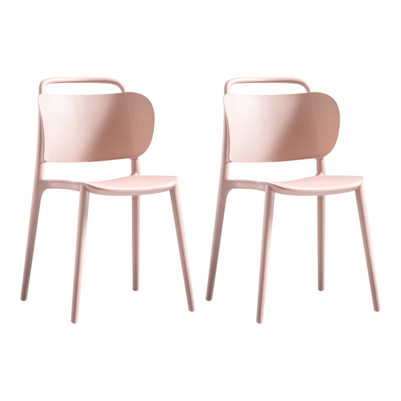 Contemporary Plastic Dining Armless Chair Open Back Dining Side Chair for Kitchen