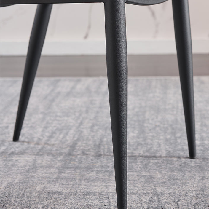 Fauteuil contemporain en simili cuir, finition mate, chaise de salle à manger à dossier ouvert
