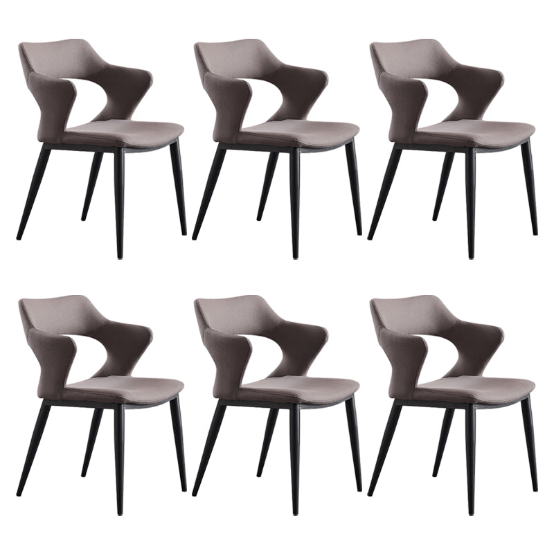 Fauteuil contemporain en simili cuir, finition mate, chaise de salle à manger à dossier ouvert