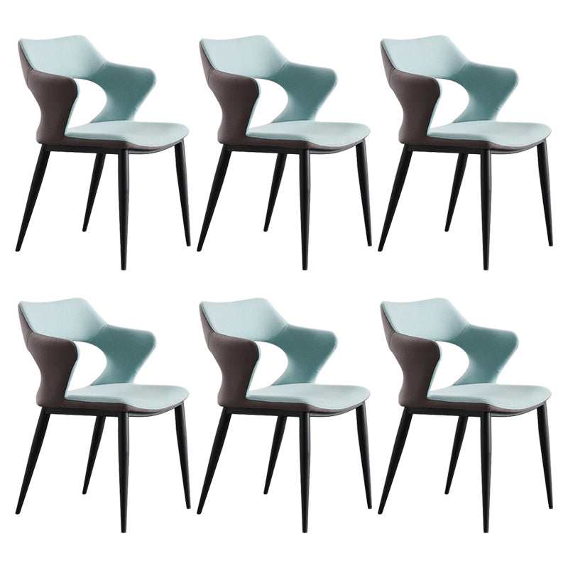 Fauteuil contemporain en simili cuir, finition mate, chaise de salle à manger à dossier ouvert