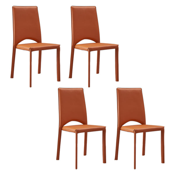 Chaise de salle à manger de cuisine de style contemporain chaise sans bras empilable avec des jambes en métal