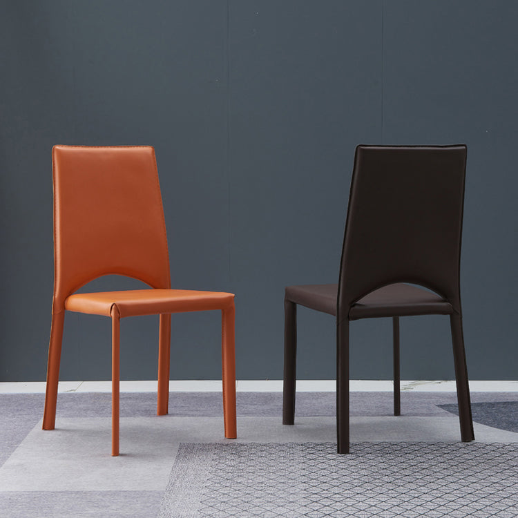 Chaise de salle à manger de cuisine de style contemporain chaise sans bras empilable avec des jambes en métal