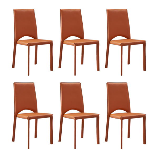 Chaise de salle à manger de cuisine de style contemporain chaise sans bras empilable avec des jambes en métal