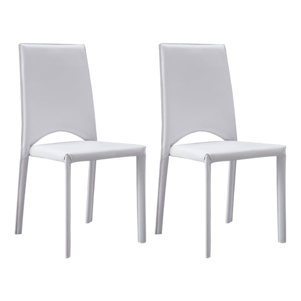 Chaise de salle à manger de cuisine de style contemporain chaise sans bras empilable avec des jambes en métal