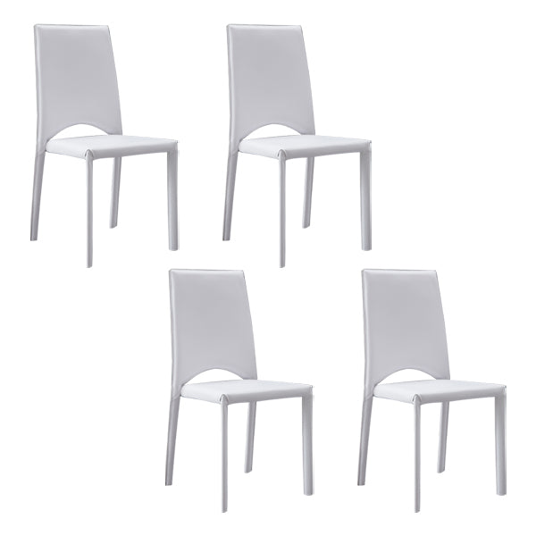 Chaise de salle à manger de cuisine de style contemporain chaise sans bras empilable avec des jambes en métal