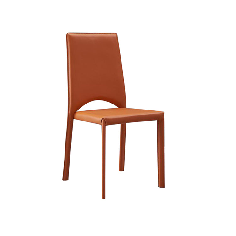 Chaise de salle à manger de cuisine de style contemporain chaise sans bras empilable avec des jambes en métal