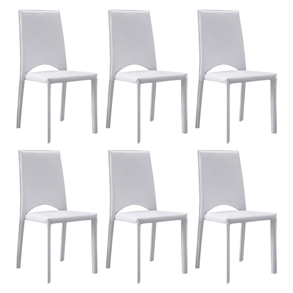 Chaise de salle à manger de cuisine de style contemporain chaise sans bras empilable avec des jambes en métal