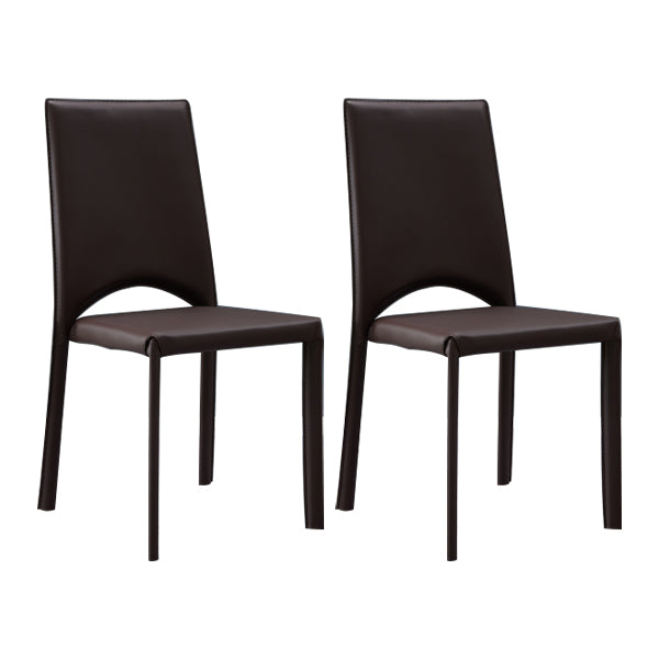 Chaise de salle à manger de cuisine de style contemporain chaise sans bras empilable avec des jambes en métal