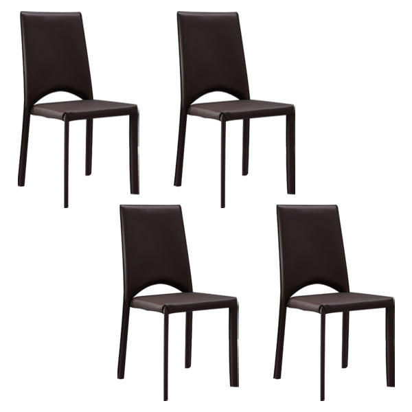 Chaise de salle à manger de cuisine de style contemporain chaise sans bras empilable avec des jambes en métal