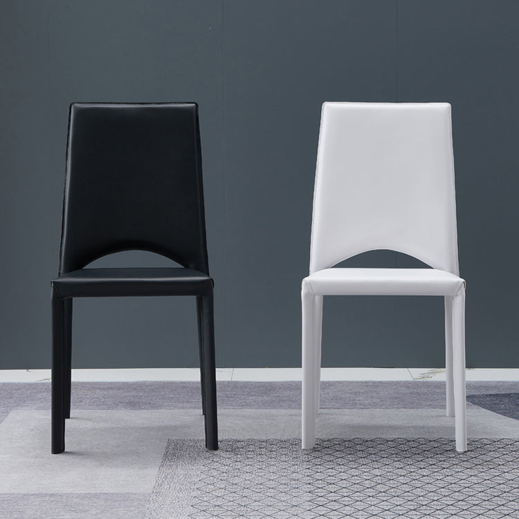 Chaise de salle à manger de cuisine de style contemporain chaise sans bras empilable avec des jambes en métal