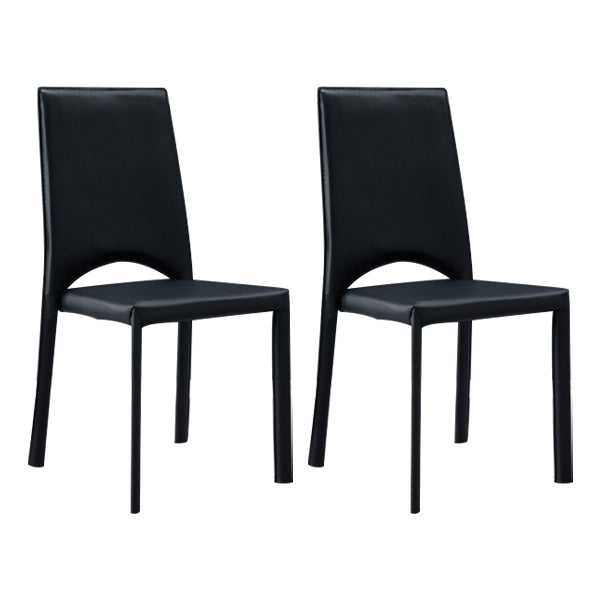 Chaise de salle à manger de cuisine de style contemporain chaise sans bras empilable avec des jambes en métal