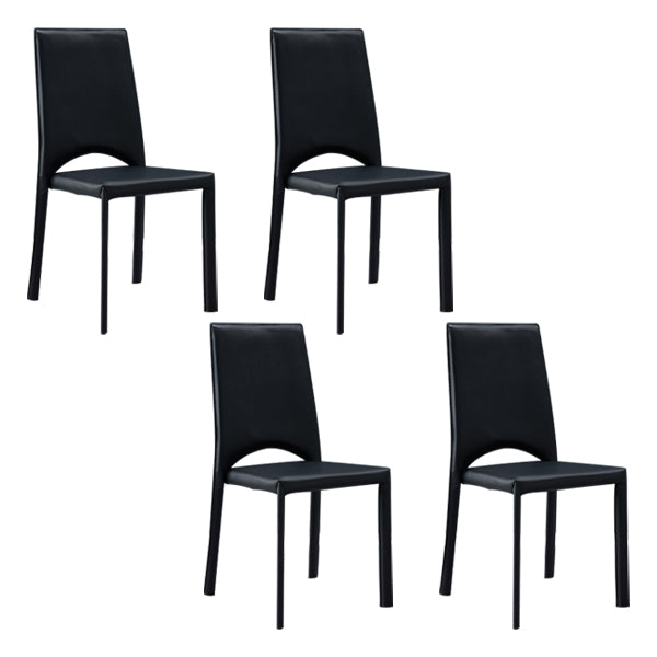 Chaise de salle à manger de cuisine de style contemporain chaise sans bras empilable avec des jambes en métal