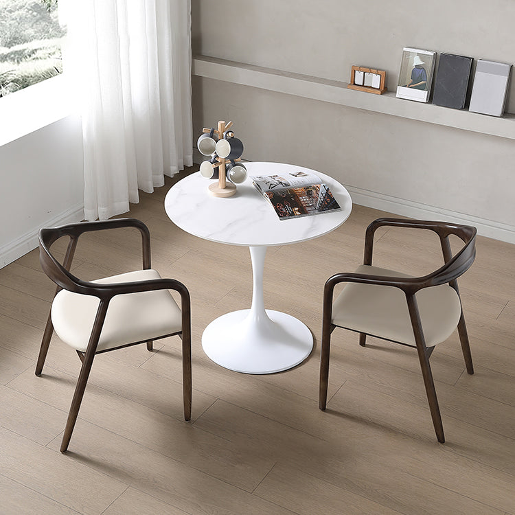Mesa de comedor blanca de piedra sinterizada Simplicidad de tulipán Mesa base para el comedor para el comedor
