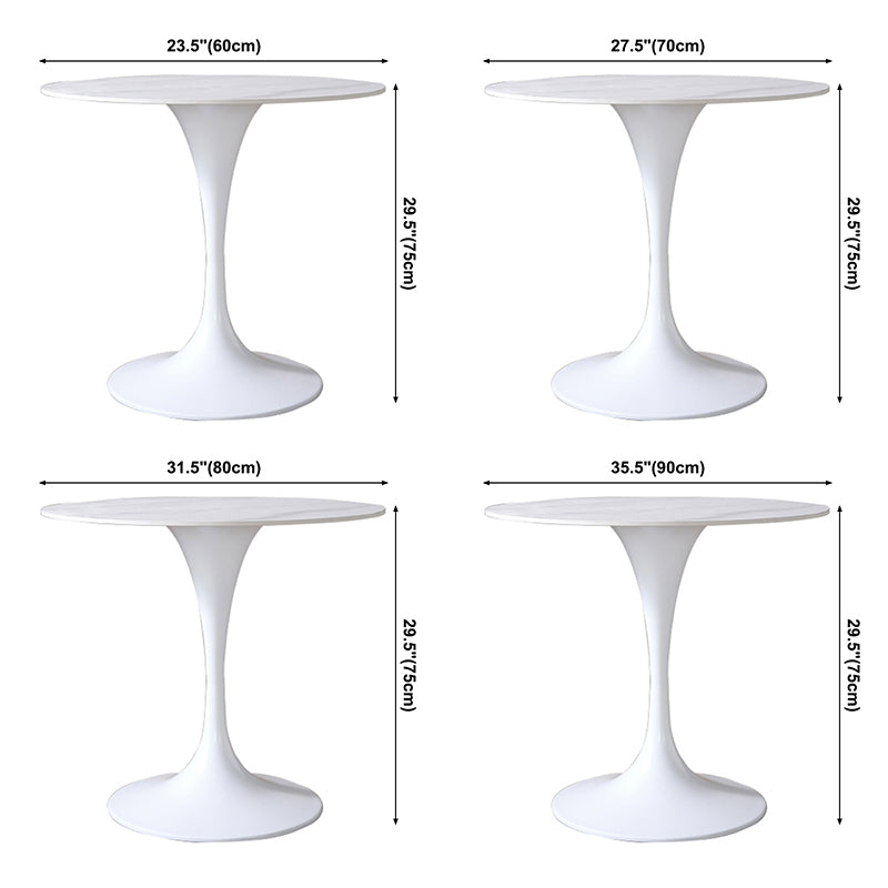 Mesa de comedor blanca de piedra sinterizada Simplicidad de tulipán Mesa base para el comedor para el comedor