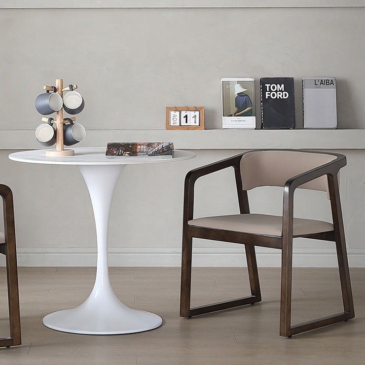 Mesa de comedor blanca de piedra sinterizada Simplicidad de tulipán Mesa base para el comedor para el comedor