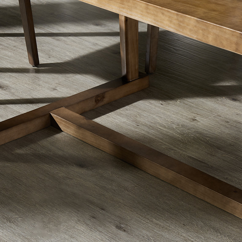 Mesa de comedor blanca de madera maciza rectángulo Simplicidad Mesa base de caballete para comedor
