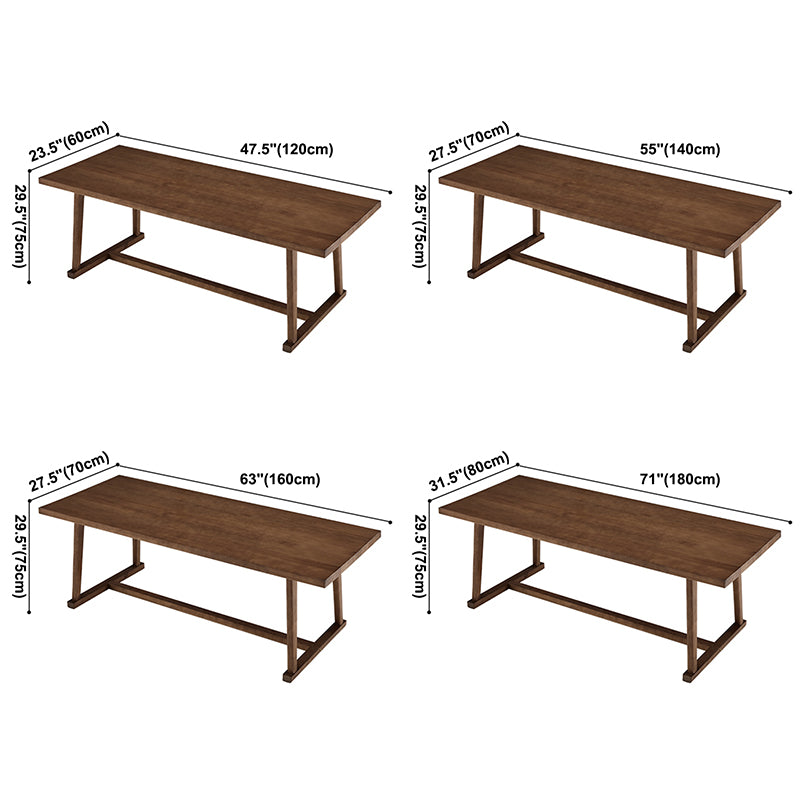 Mesa de comedor blanca de madera maciza rectángulo Simplicidad Mesa base de caballete para comedor