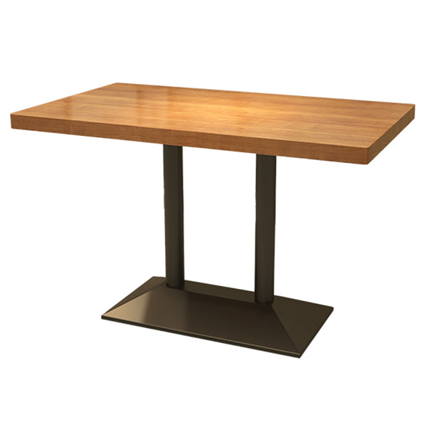 Industrial Style Home Solid Wood Dining Table Rectangular Shape Table with Single Pedestal Base