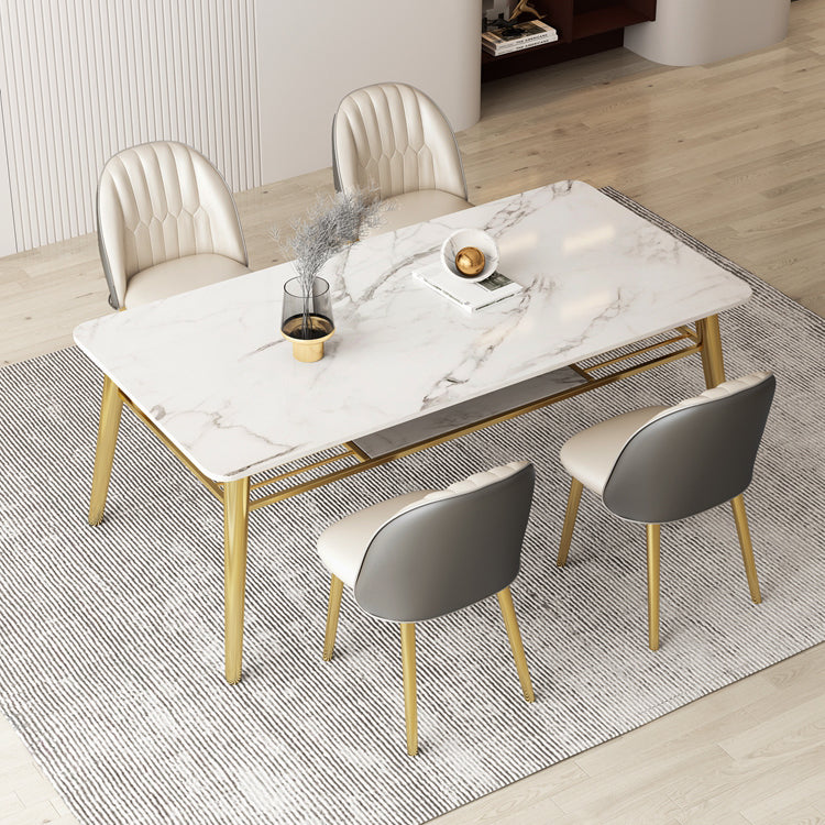 Glam Sintered Stone Küche Esstisch Rechteck Form weißer Esstisch für Küche
